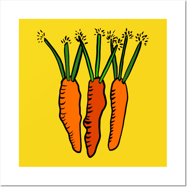 Three Carrots Wall Art by Turnersartandcrafts